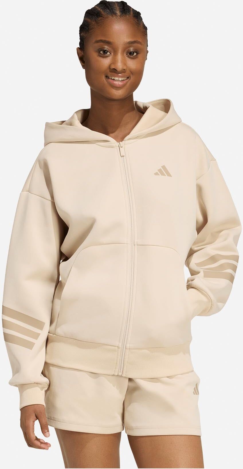 Adidas Future Icons 3stripes W - Felpa - Donna - Beige XS