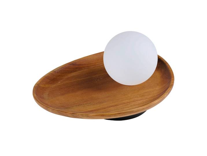 Osram Tischleuchte, Akaziefarben, Holz, Glas, Akazie, 24x13.5x32.5 cm, Lampen & Leuchten, Innenbeleuchtung, Tischlampen, Tischlampen