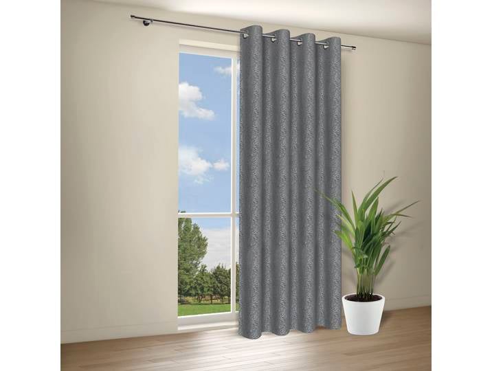Vorhang GERSTER Osane Gr. 1, grau, B:140cm H:245cm, Wirkware, Polyester, Gardinen, Vorhang, Blickdichter Ösenschal Osane
