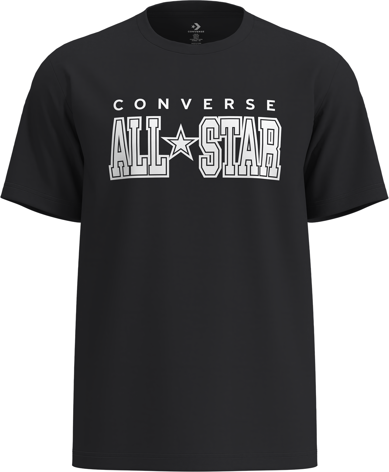 T-Shirt CONVERSE "CONVERSE ARCH ALL STAR TEE", Herren, Gr. XL, converse schwarz, Obermaterial: 80% Baumwolle, 20% Polyester, normal, Rundhals, Shirts T-Shirt, Kurzarm, mit Rundhalsausschnitt, aus Baumwolle und Polyester converse schwarz XL