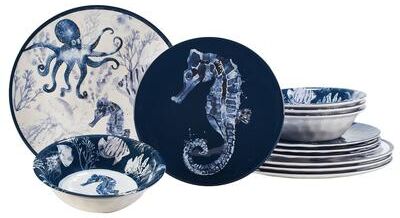 Certified International Sea Life Melamine 12-piece Dinnerware Set, Service for 4