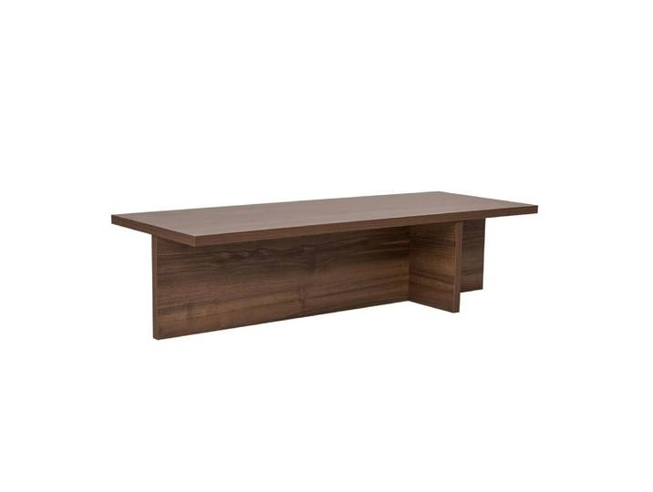 Table basse moderne rectangulaire - décor noyer