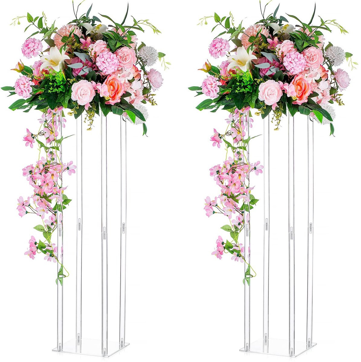 Set van 2 elegante acrylic vazen voor tafeldecoratie