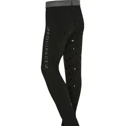 Equipage Kinder Reitleggings Maggie black mit Silber Glitzer, Größe: 116
