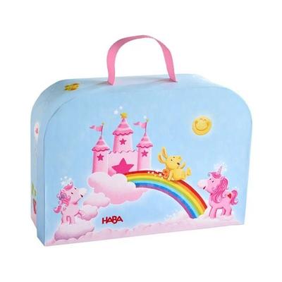 HABA 2014171001 - Spielwelt im Koffer, Einhorn Glitzerglück Spielkoffer mit 6 Spielfiguren, Länge: 25 cm