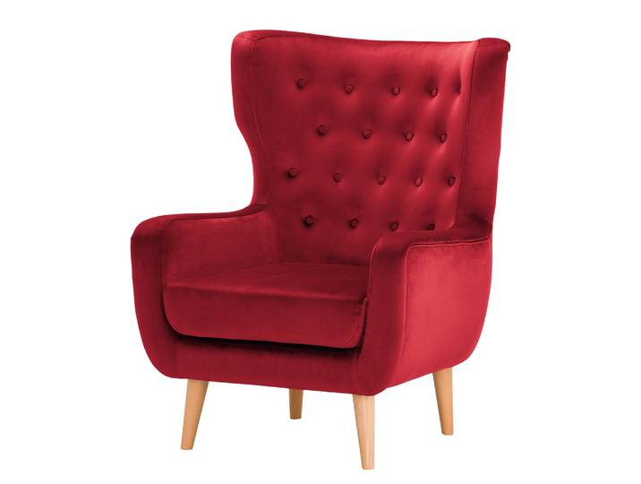 Sessel Boyka I Rot/Rot Samt Ravi 81 x 88 x 105cm