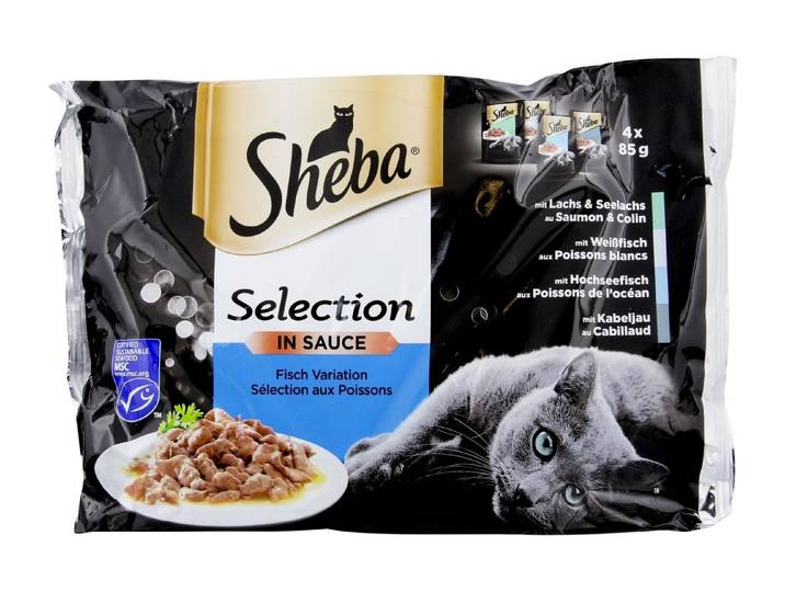 Sheba Selection Katzenfutter in Sauce Fisch 4x85g