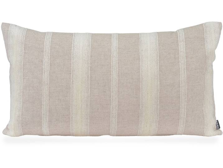 Dekokissen H.O.C.K. Collin , beige (ecru, natur, gestreift), B:70cm H:10cm L:40cm, Leinen, Polyester, Dekokissen_Sitzkissen_Kissenhüllen, Dekokissen, Sofakissen inkl. Füllung, 70x40cm, Dekokissen Streifen, natur