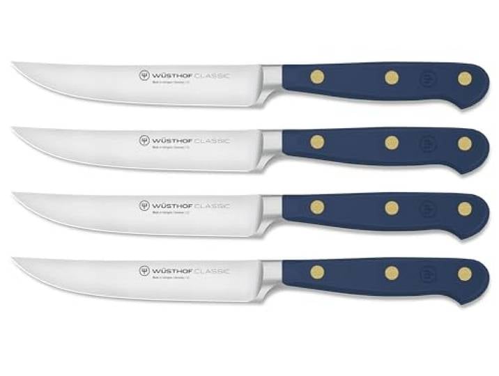 WÜSTHOF Classic Steakmesser-Satz mit 4 Messern, 12 cm, Wild Blueberry (Blau)
