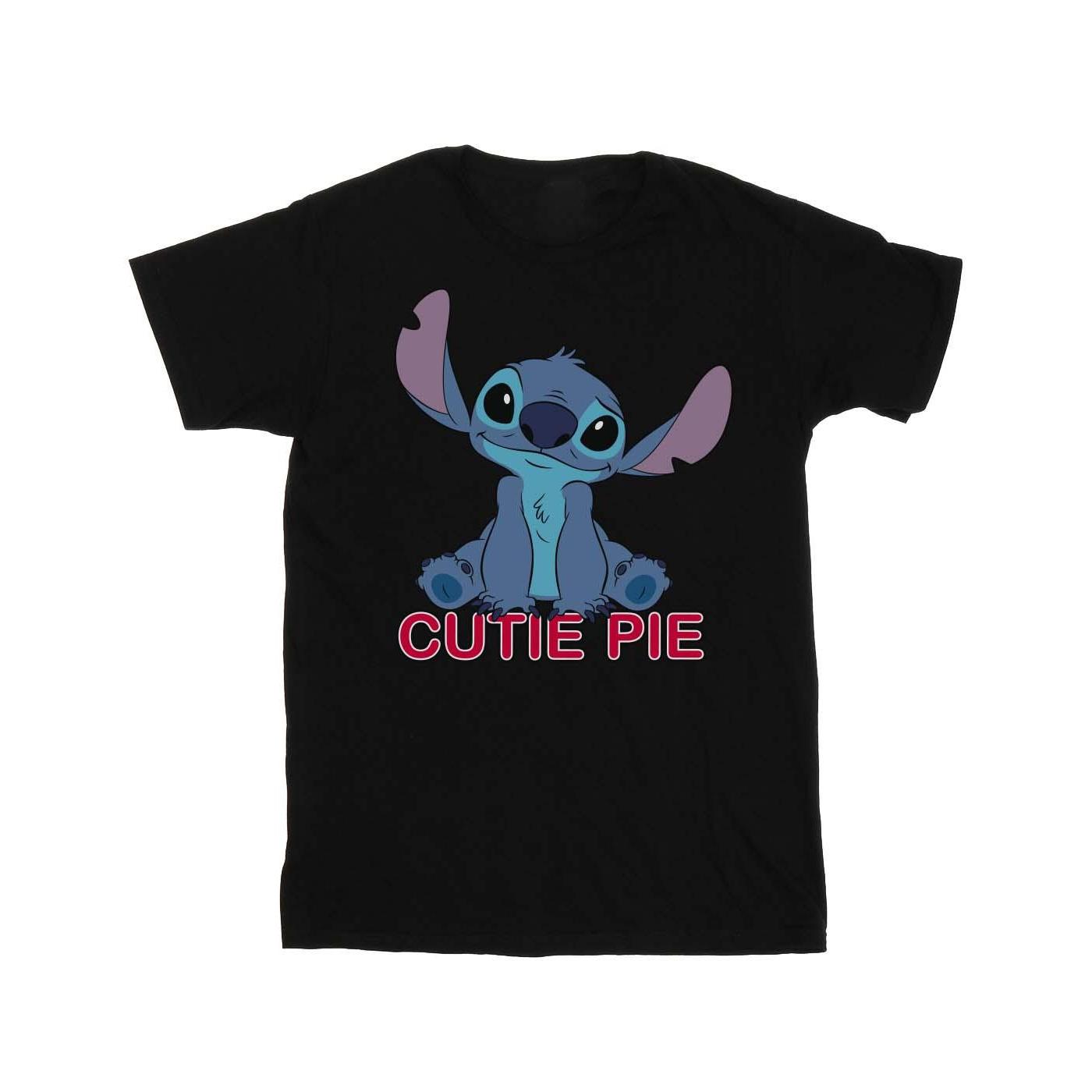 Disney Meisjes Lilo en Stitch Stitch Cutie Pie Katoenen T-shirt (Zwart)