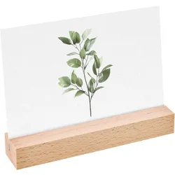 Kartenhalter aus Holz schräger Einsteckschlitz | Buche | 150 mm | geölt, Buchenholz