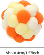 Inspire Picks Handmade Colorful Bell Ball Cat Toy With Elastic Bounce Action bisque