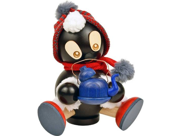 RATAGS Räuchermännchen Räucherfigur Pitti mit Teekanne, Neuheit, Höhe 17 cm, Handwerkskunst aus dem Erzgebirge
