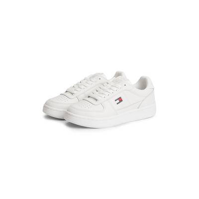 Plateausneaker TOMMY JEANS "ARCHIVE '98 RETRO", Damen, Gr. 41, ecru, Leder, Lederimitat, Schuhe Plateausneaker, Freizeitschuh, Halbschuh, Schnürschuh im angesagten Basket-Look