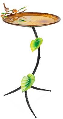 Alpine 32 in. Metal Birdbath with Hummingbird and Branch Stand