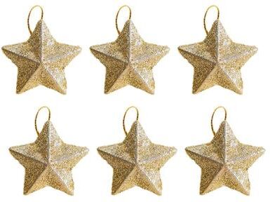 Uplifted Finds Gold Glitter Star Ornament Set   Premium Christmas Tree Pendant & Festive 2025 Holiday Decoration Infrastructure gold 12 Pcs