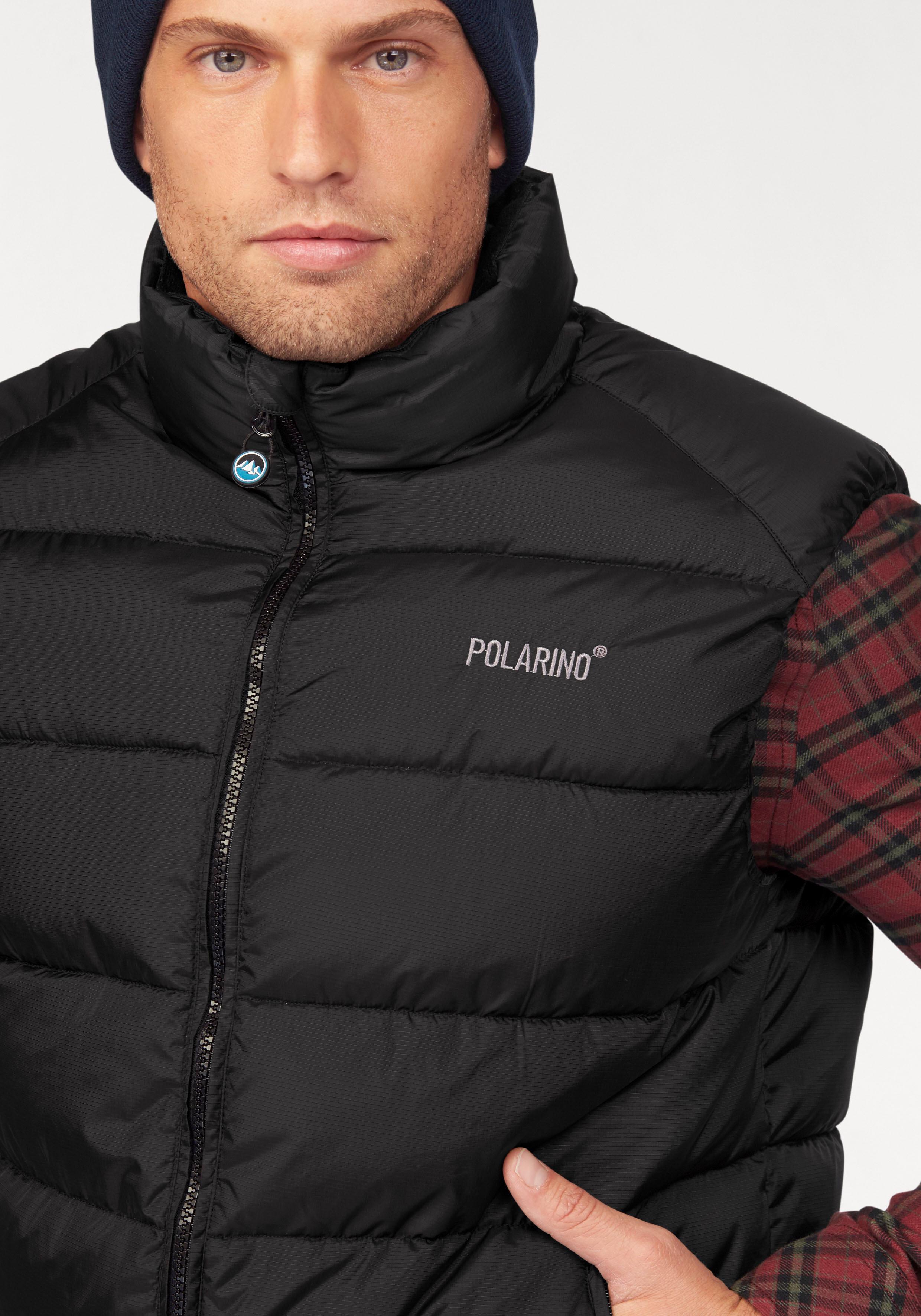 Steppweste POLARINO, Herren, Gr. 52, schwarz, Obermaterial: 100% Polyamid. Futter: 100% Polyamid. Wattierung: 100% Polyester, unifarben, Westen Steppweste, mit Reissverschlusstaschen und Innentasche schwarz 52