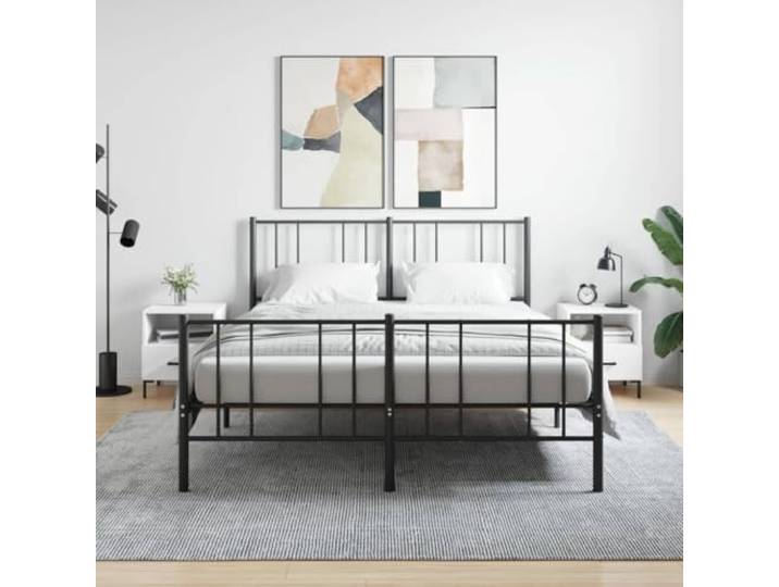 HEFZGDB Nachttische 2 Stück Weiß 40x35x47,5 cm Holzwerkstoff mit Schublade und Fach, Stauraum Möbel für Schlafzimmer, Moderne Nachttische mit Metallfüßen, langlebig