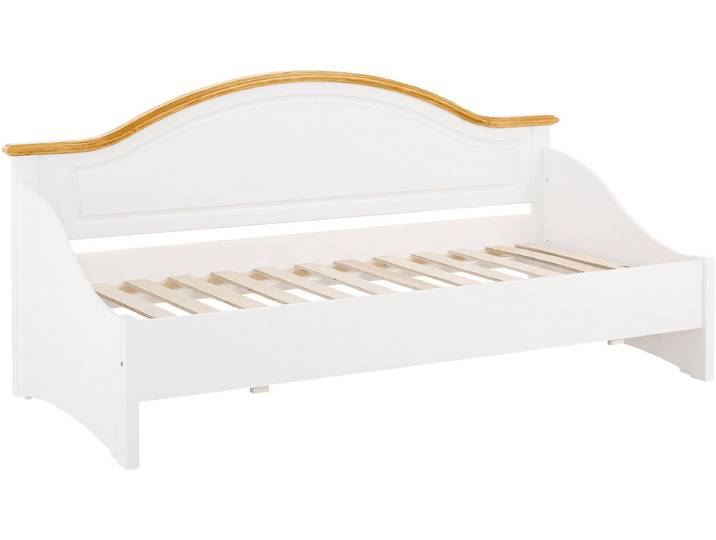 Daybett GOODPRODUCT Konrad , weiss (weiß, honig), kein Härtegrad, Daybetten, Daybett, stabile Konstruktion aus massiver Kiefer, mit Rollrost