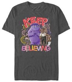 Men's Big & Tall Keep Believing Tops & Tees by Mad Engine in Charcoal Heather (Size LT)