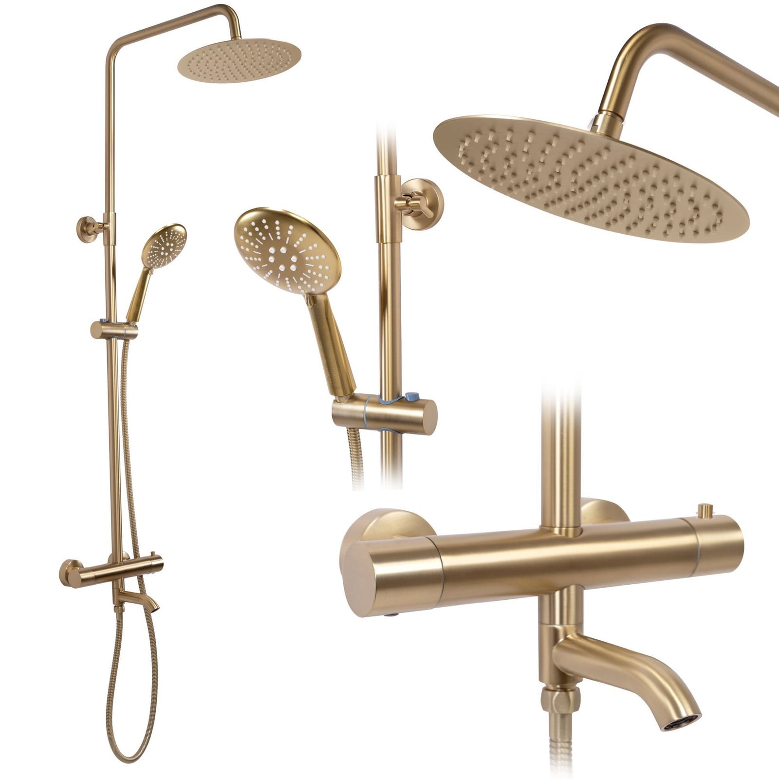 Rea Doucheset Lungo Gold Brush met Thermostaat
