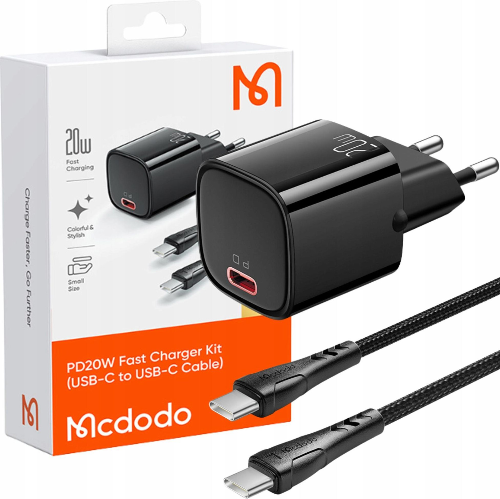 Mcdodo 20W Snellader voor Netstroom met USB-C Adapter en Kabel voor iPhone