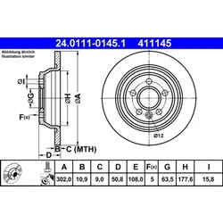 Bremsscheibe ATE 24.0111-0145.1 (2 Stk.) für Ford Land Rover Mondeo IV Turnier