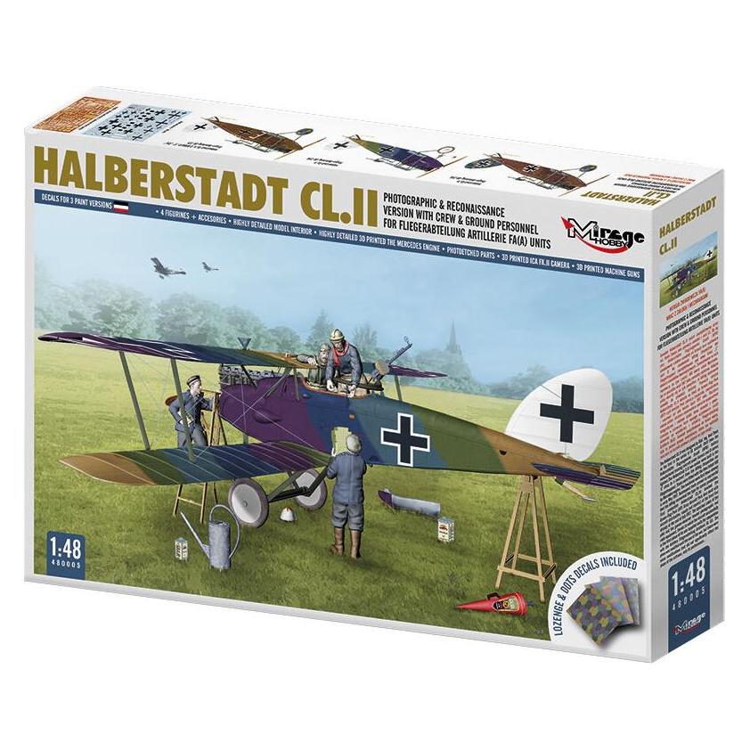 Mirage Hobby Halberstadt CL.II Photographic & Reconaissance Version With Crew & Ground Personnel For Fliegerabtei (480005)