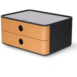 HAN 1120-83 SMART-BOX ALLISON Schubladenbox - stapelbar, 2 Laden, dark grey/caramel brown