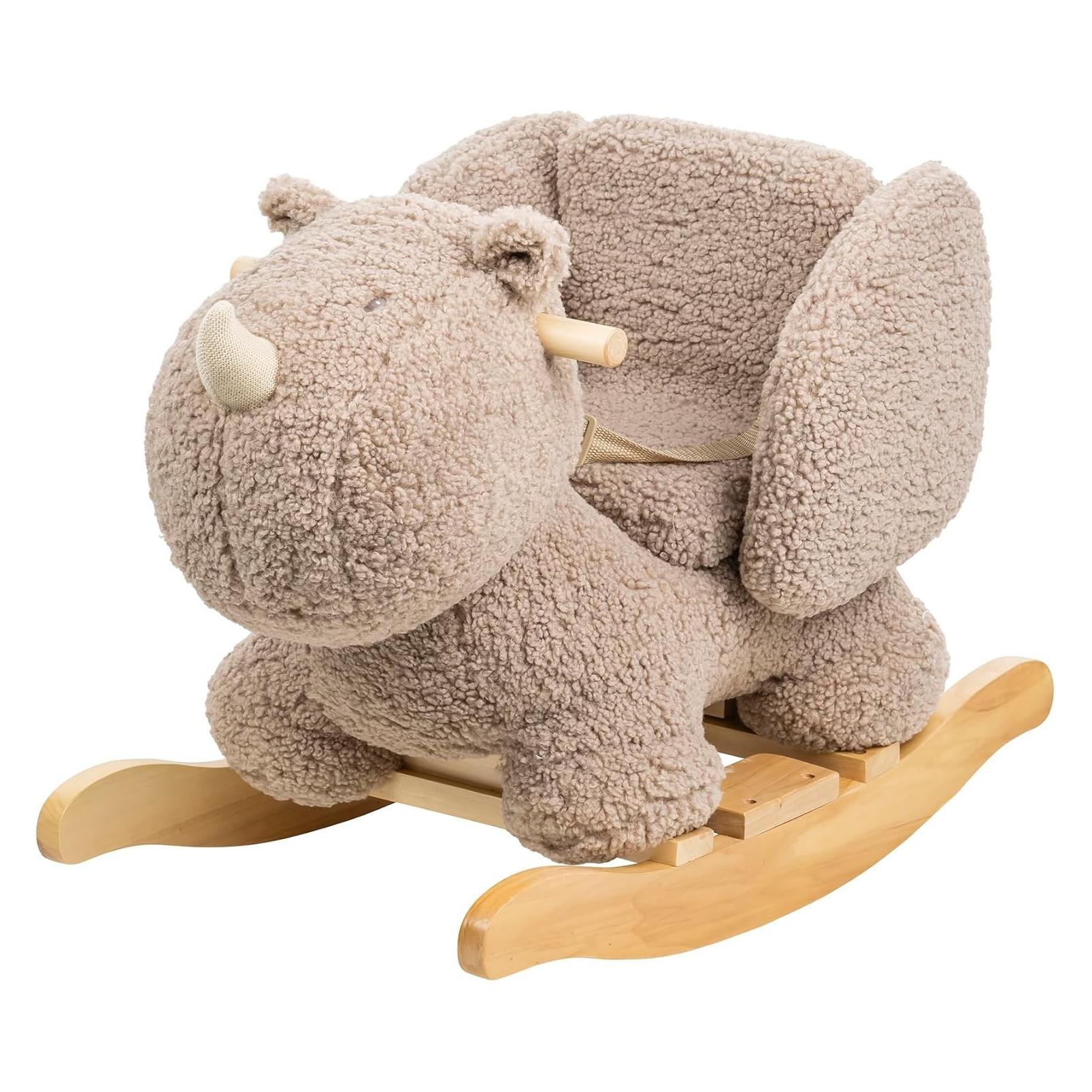 Nattou Zartes Schaukel-Nashorn aus Teddy-Stoff mit Sicherheitsgurt (544023)