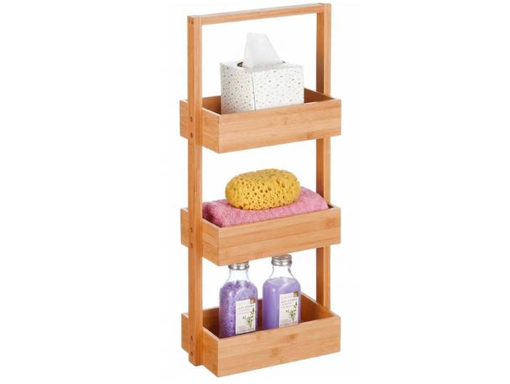 Relaxdays Badregal Bambus mit 3 Ablagen