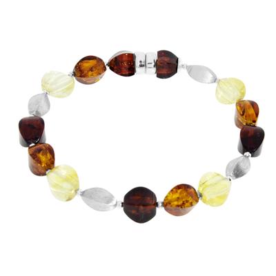 Armband OSTSEE-SCHMUCK "- Minou - Silber 925/000 - Bernstein" Gr. 19, silber (silber 925, silberfarben, weiß), Armbänder, Damen, Silber 925 (Sterlingsilber), Armband