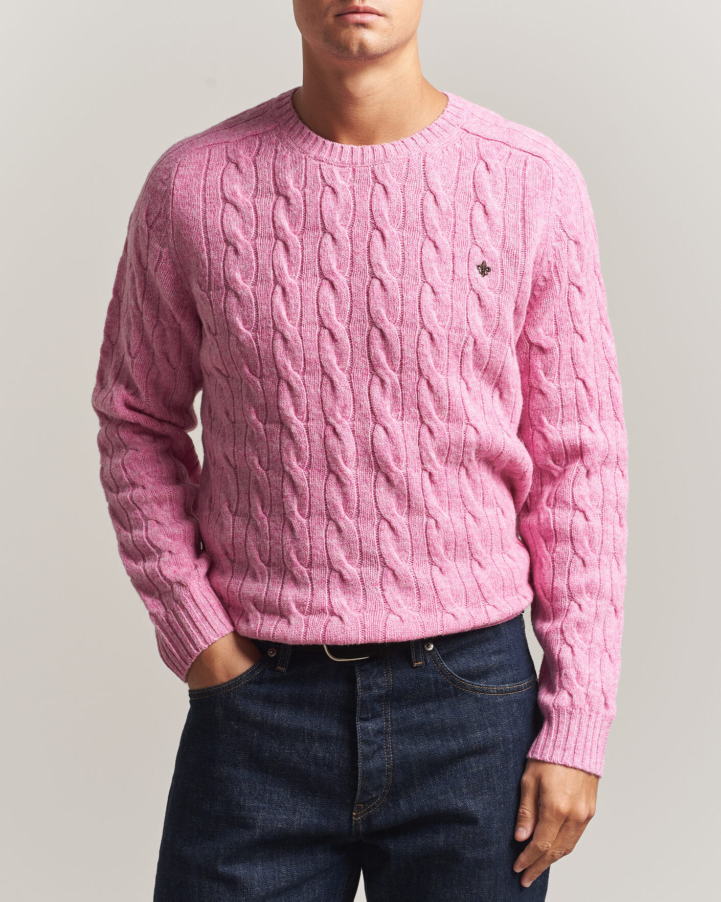 Morris Archard Cable Sweater Pink men M Pink