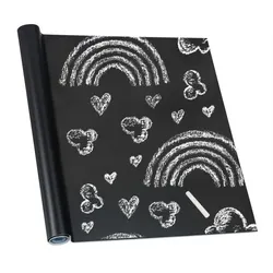 Relaxdays 10 x Tafelfolie selbstklebend Schwarz Schwarz