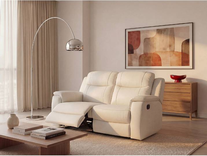 Relaxsofa Leder 2-Sitzer - Elfenbeinfarben - EVASION