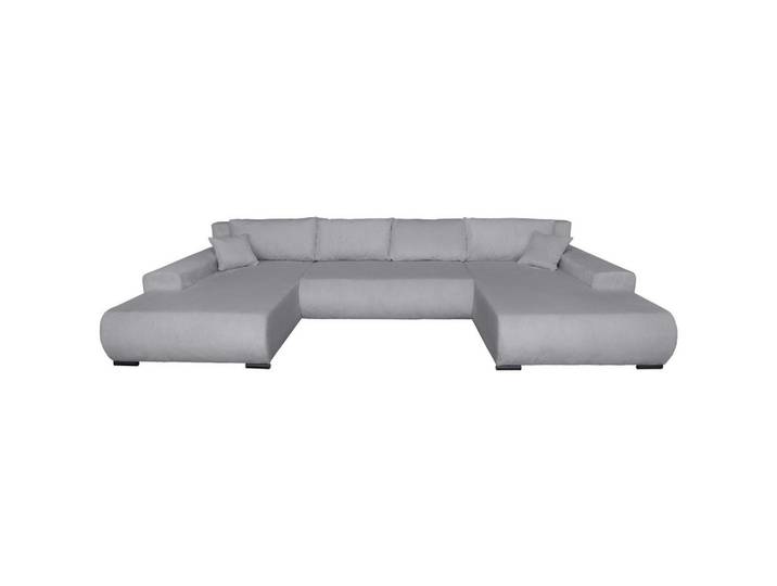 Carryhome Wohnlandschaft, Grau, Metall, U-Form, 351x191 cm, Liegefunktion, Schlafen auf Sitzhöhe, Rücken echt, haustierfreundlicher Bezug, Wohnzimmer, Sofas & Couches, Wohnlandschaften, Wohnlandschaft U-Form
