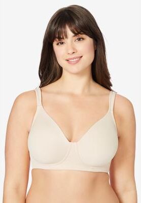 Plus Size Women's Brigitte Seamless Wireless T-shirt Bra 5042 by Leading Lady in Sand (Size 52 A)