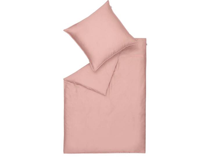 Bettwäsche Pure , rosa (rosa, creme), B/L: 155cm x 220cm, 1 Stk., 1 Stk., Satin, B/L: 80cm x 80cm, 2 Stk., Satin, Obermaterial: 100% Baumwolle, SCHÖNER WOHNEN-KOLLEKTION, Bettwäsche, Bettwäsche, Satinbettwäsche aus 100% reiner Baumwolle