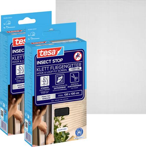 Tesa COMFORT 55396-00500-01 Fliegengitter (B x H) 130cm x 130cm Anthrazit 2St.