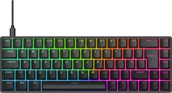 NOS C800 Mini Magnetic 65 RGB Gaming Keyboard - Black, New