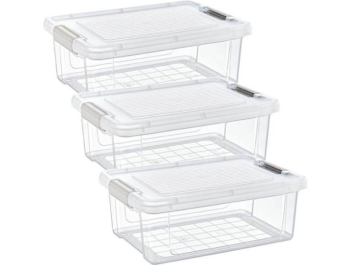 3er-Set Vorratsbox, 12 l, transparent