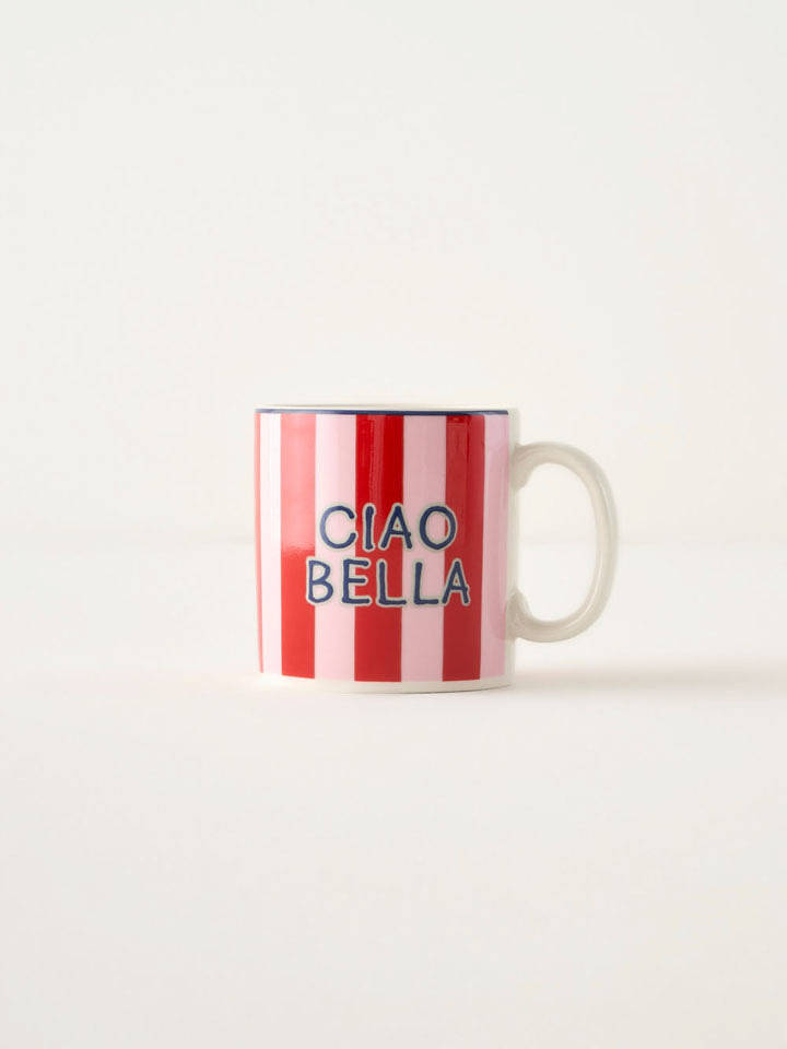 BELLA MAISON Tasse "Line" in Rosa/ Rot - 390 ml - onesize