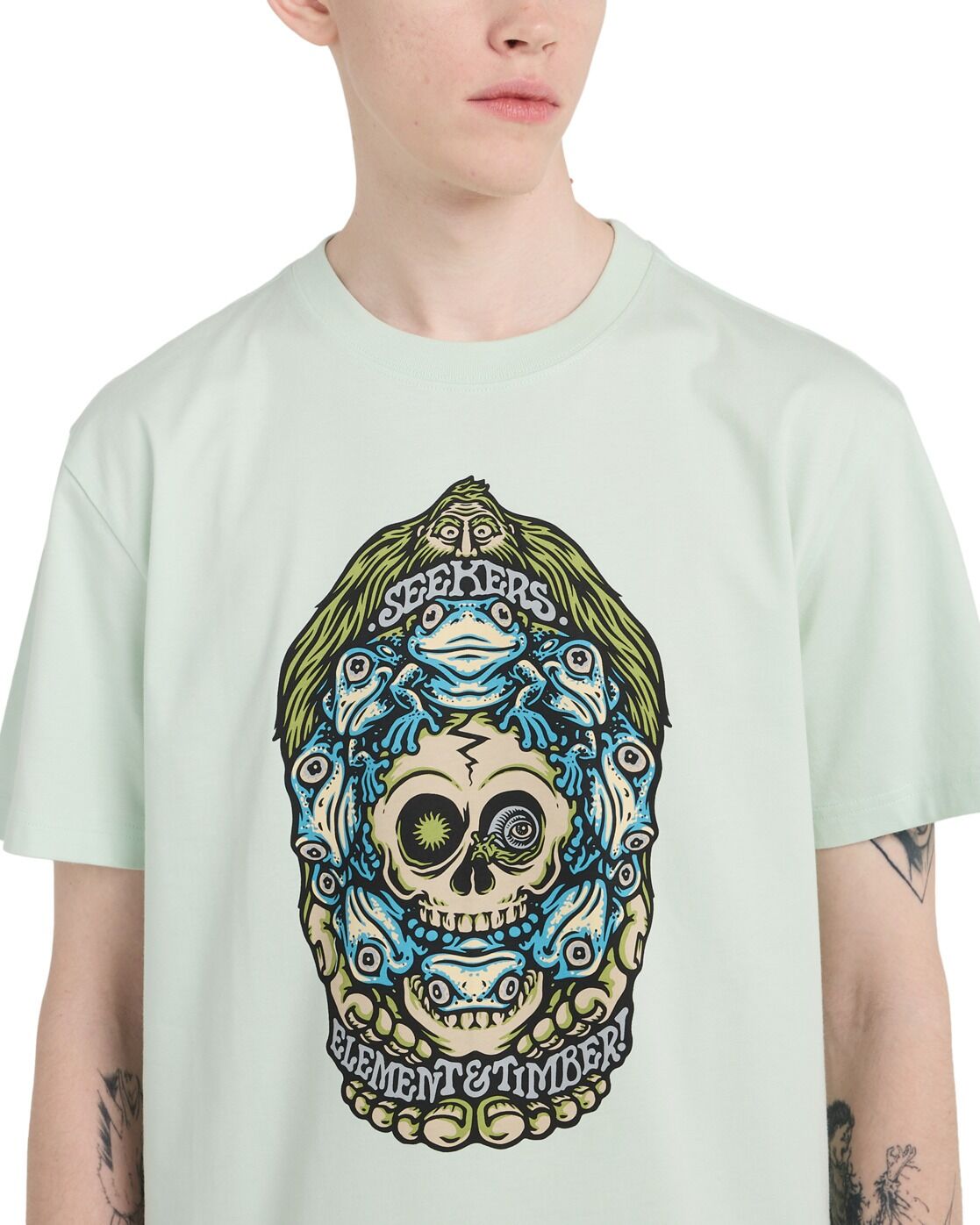 T-Shirt ELEMENT "Timber Orbit", Herren, Gr. XS, beige (grün), Obermaterial: 100% Baumwolle., Shirts T-Shirt