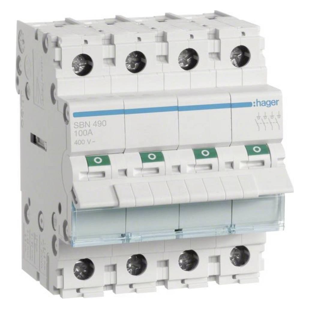 Hager Bedienfeld 100A modularer Schalter 4P SBN490 (Diverse) (SBN490)