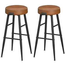 VASAGLE 2er-Set Barhocker LBC090 braun
