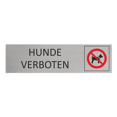 CombiCraft Aluminium Türschild Hunde verboten 165x45mm mit 3M-Tape