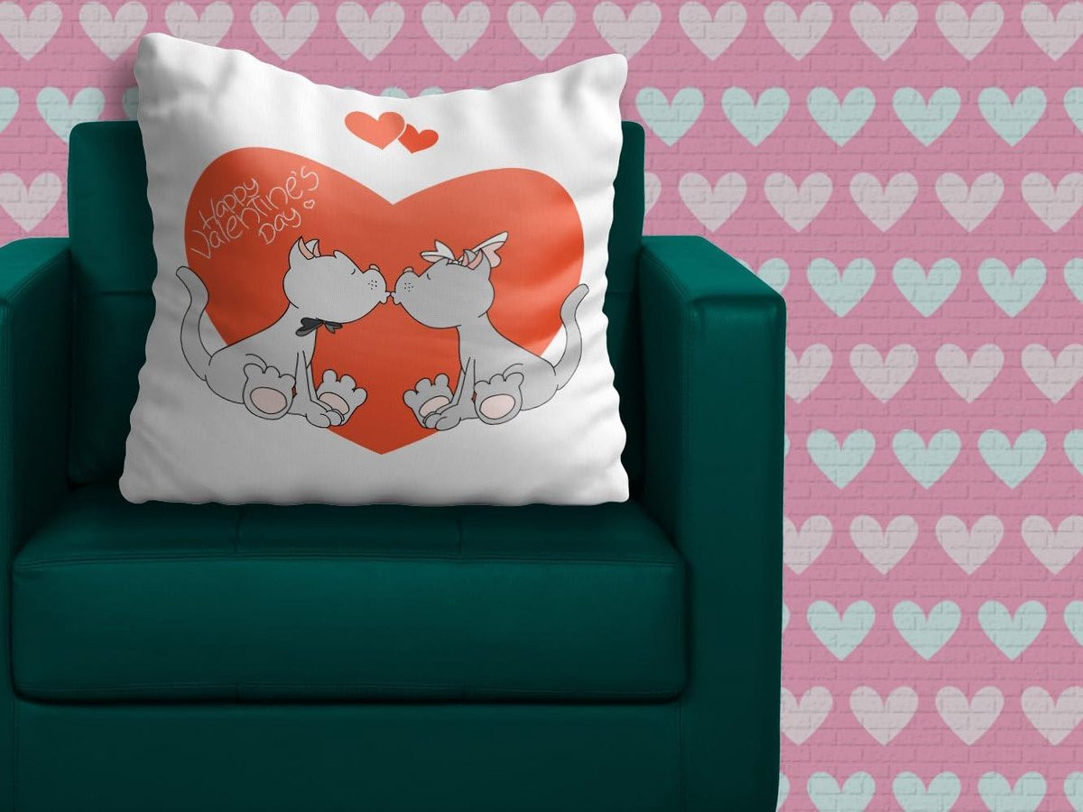 Decoratief Kussen Verliefd Hart Meerkleurig - 30 x 30 cm
