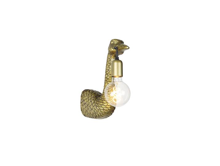 Vintage wandlamp messing - Animal Camel bird