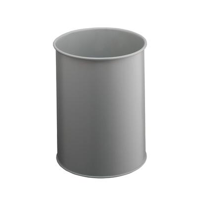 Papierkorb METALL rund 15, Stahl, rund, 260x315mm (ØxH), 15 l, grau