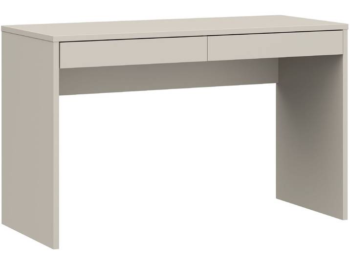 Schreibtisch FORTE Milles , beige (kashmir beige, kashmir beige, kashmir beige), B:124,8cm H:77,3cm T:53,1cm, Tische, Schreibtisch, 2 Schubkästen mit Vollauszug, B/H/T 124,8/77,3/53,1 cm